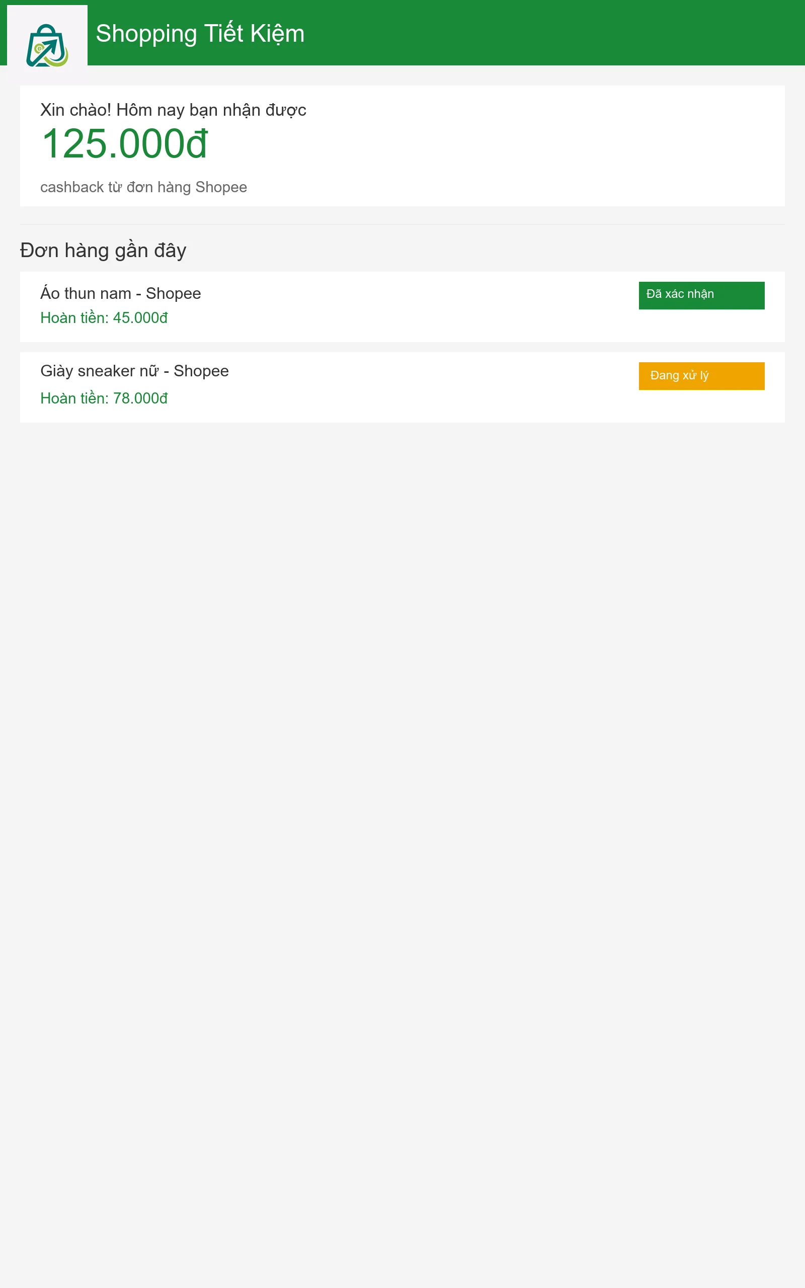 STK: Hoàn Tiền Mua Sắm screenshot